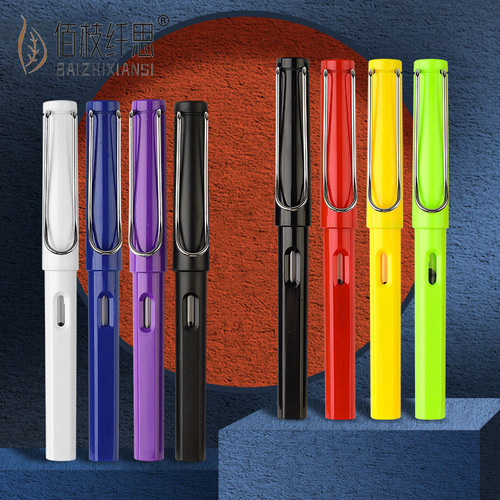 Pen wholesale replaceable ink bag pen student-specific color plastic positive transparent pen advertising pen