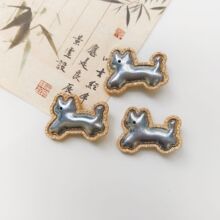 宋锦发夹diy饰品材料哑金开心小猫带钻底胚加盖合金配件饰品