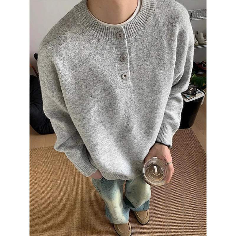 American Retro Henry Collar Sweater for Men, Autumn and Winter, Lazy Style, High-End, Loose-Fitting, Long-Sleeved, Men's Inner Layer Knitwear American Retro Henry Collar Sweater for Men, Autumn and Winter, Lazy Style, High-End, Loose-Fitting, Long-Sleeved, Men's Inner Layer Knitwear