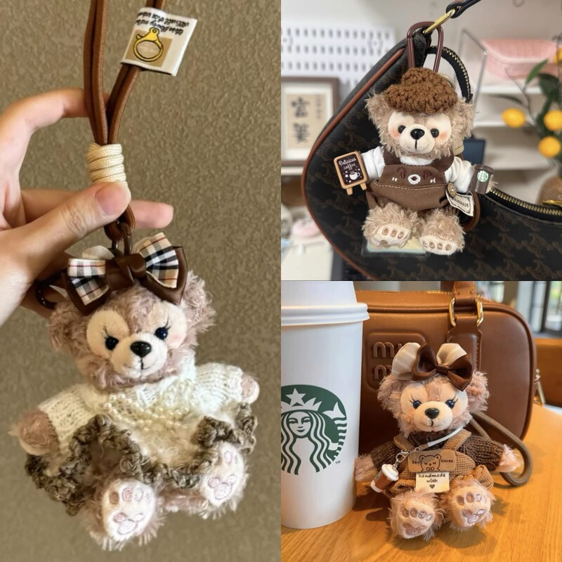New Shirley Mei Pendant Cute Duffy Bear Bag Hanging Plush Doll Doll Keychain Girlfriend Gift for Women