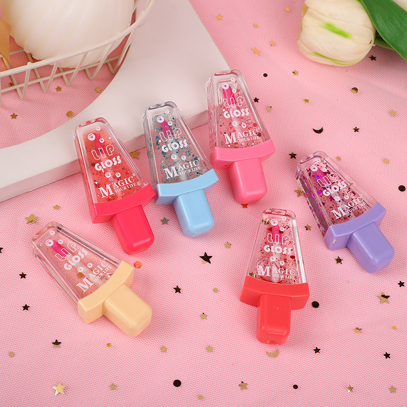 Lip Glaze Type Of Cosmetics Ice Cream Lipstick Solid Color Plastic Lip Glaze