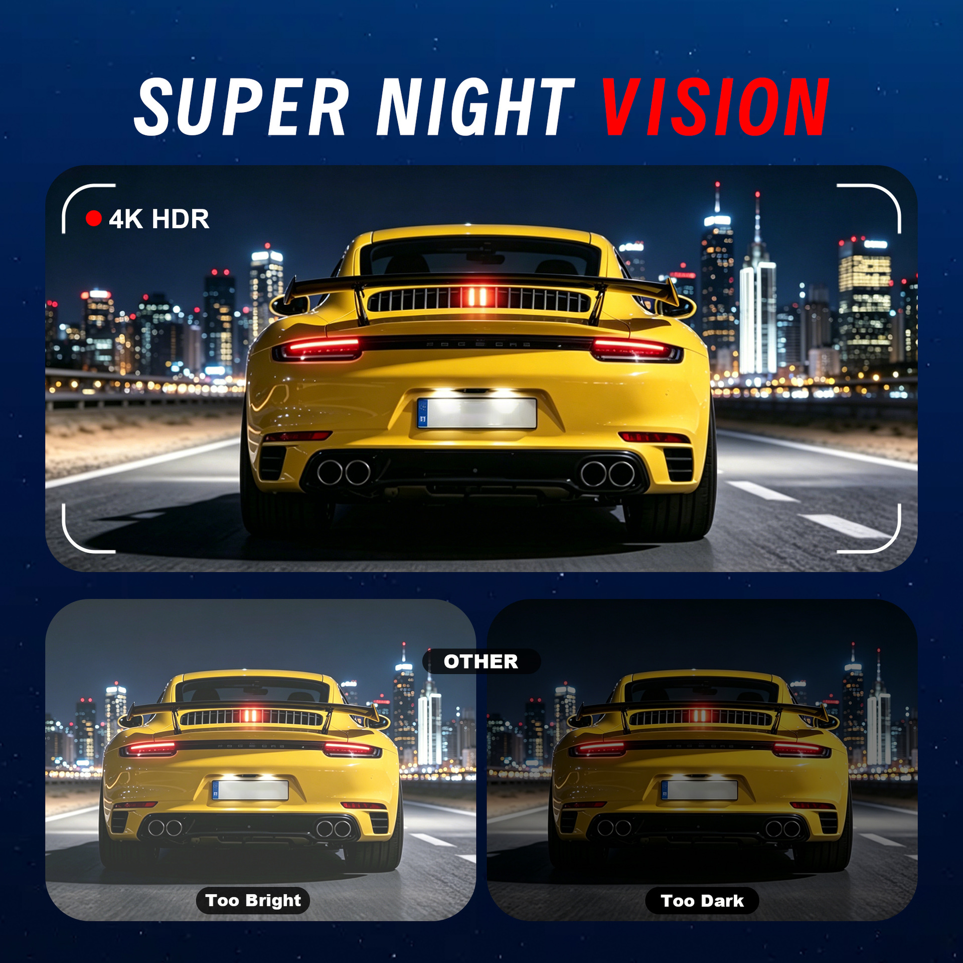 Cross-border F323 Four-Lens Dash Cam 4K HD WiFi6 GPS Car Recorder Multi-Language