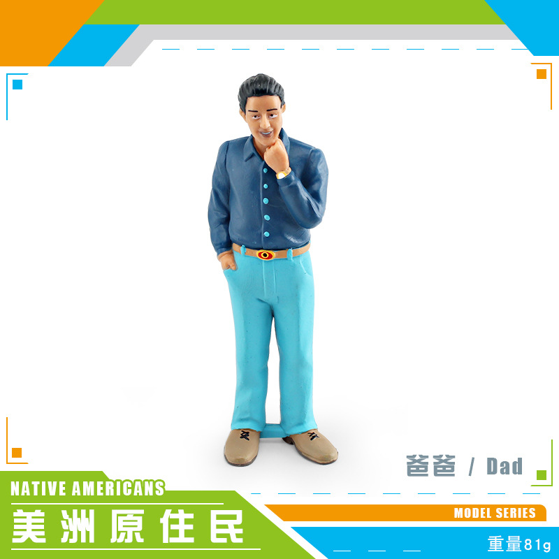 Amazon simulación nativo americano familia figura Modelo Mamá y Papá abuelo y abuela muñeca decoración juguete