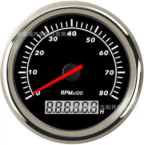 SPR 85mm boat tachometer 8000 RPM with red LCD backlight for ocean
