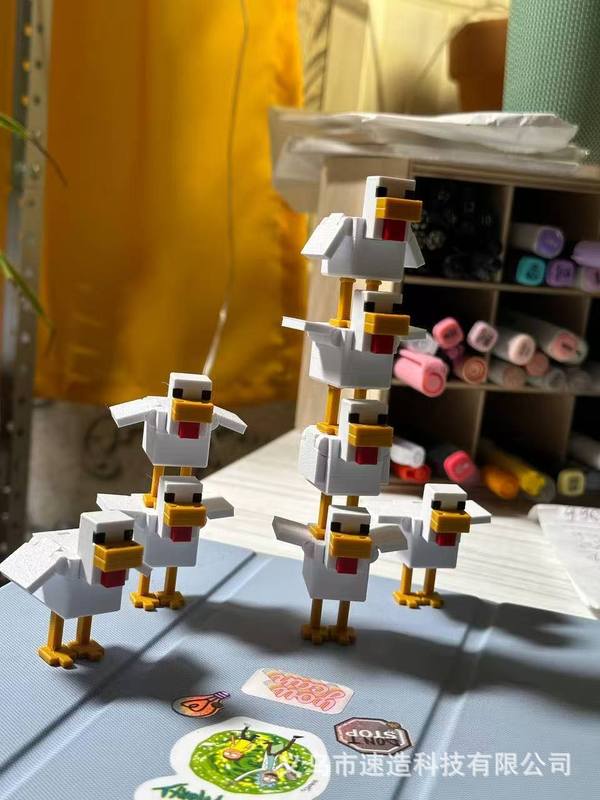 我的世界鸡公仔翅膀可动桌面摆件解压神器3D打印玩具益智游戏模型|undefined