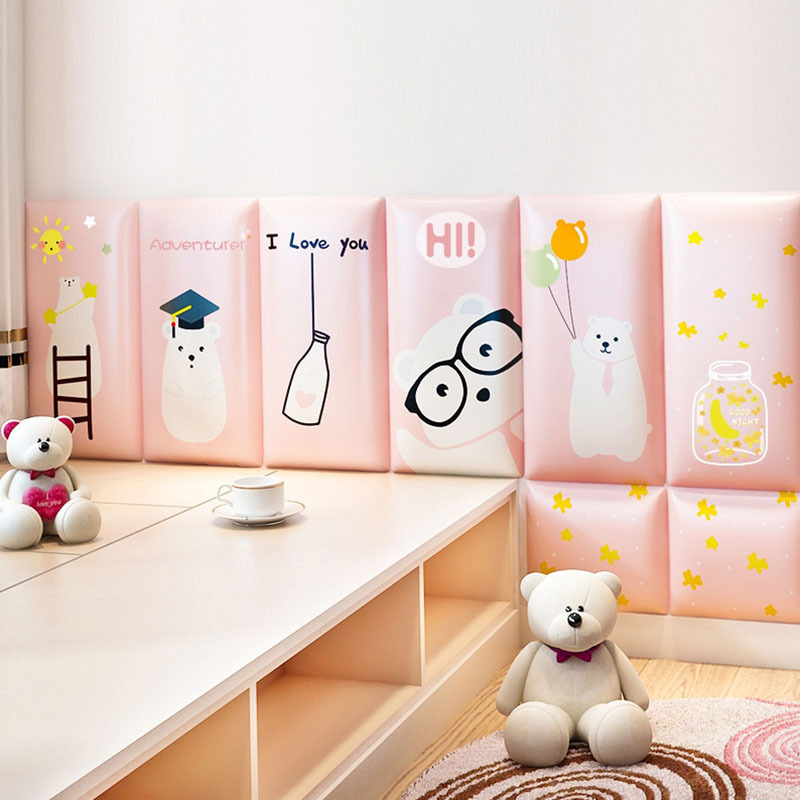 Bedside Soft roll Wall stickers Tatami Walled Soft roll autohesion baby Bedside Soft roll Cartoon Anti collision Soft roll Bedside