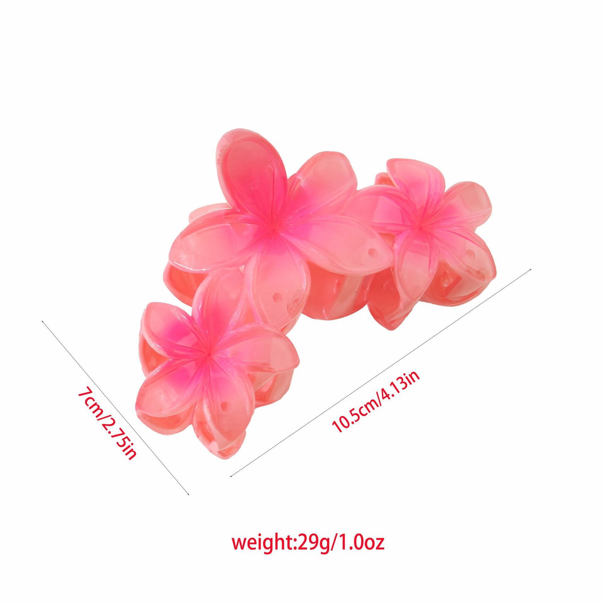 77g Weight Hair Claws Hair Accessories Type 1 Piece Quantity Casual, Daily Occasion Plastic Material Plumeria Pattern Women's Gender Classical Style Classical Women's Plumeria Plastic Hair Claws 1