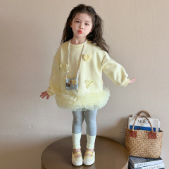 女の子のガードルセット春秋2025新型子供の春の空気の赤ちゃんのカジュアルなレギンスの春の服の2つのセット