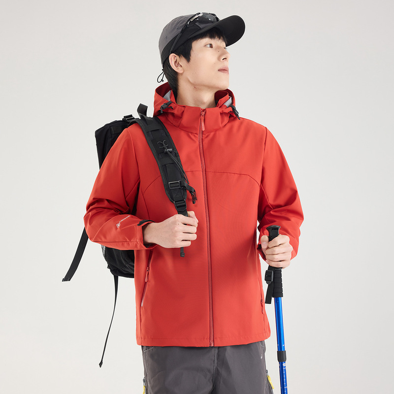 ソフトシェルジャケット 防風防水 アウトドア登山服 企業団体活動 作業服 ジャケット カスタムプリントロゴ|undefined