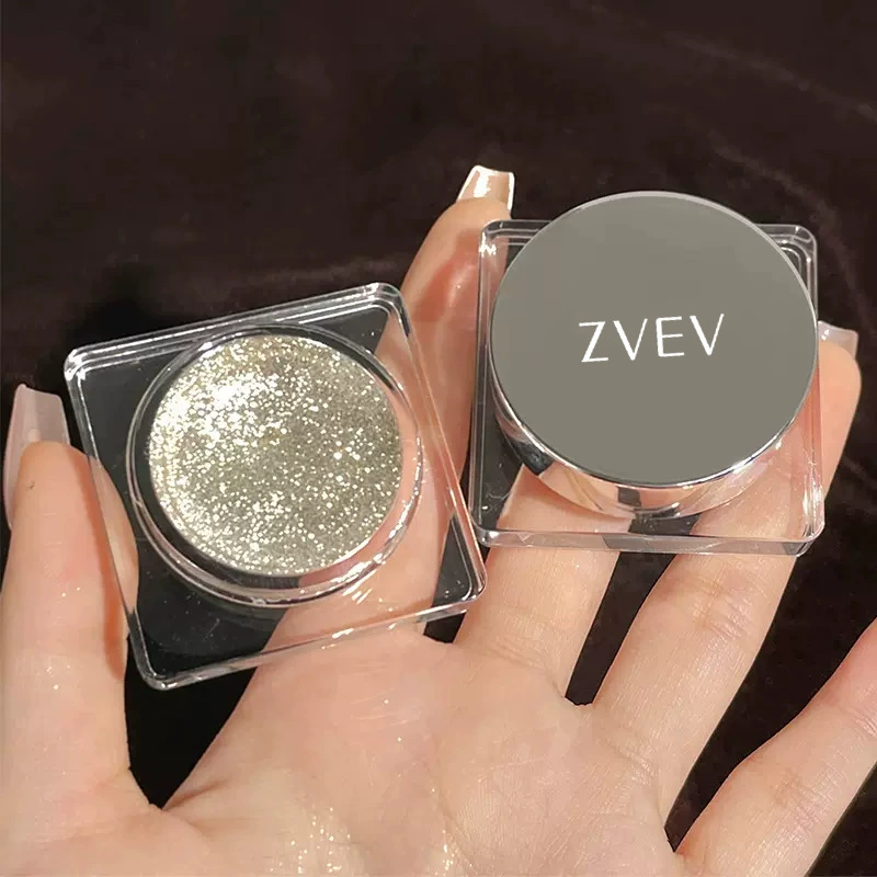 Органичные тени для век ZVEV, хайлайтер, матовые металлические блестки, длительный эффект