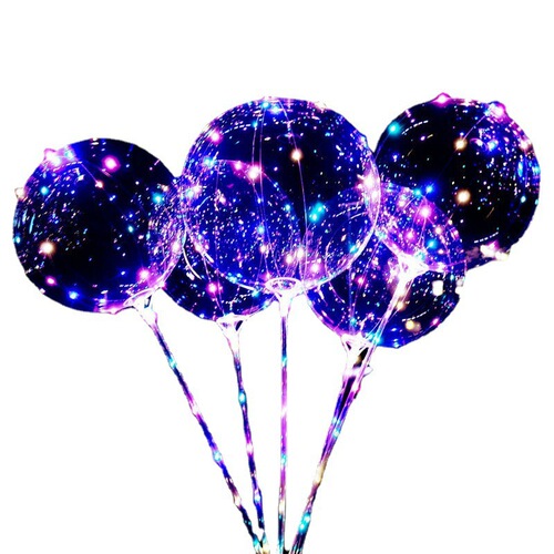 2024 New Trend Pop Pop Balloon Wholesale Night Market Stall Transparent Glowing Balloon Giveaway Toy Wholesale
