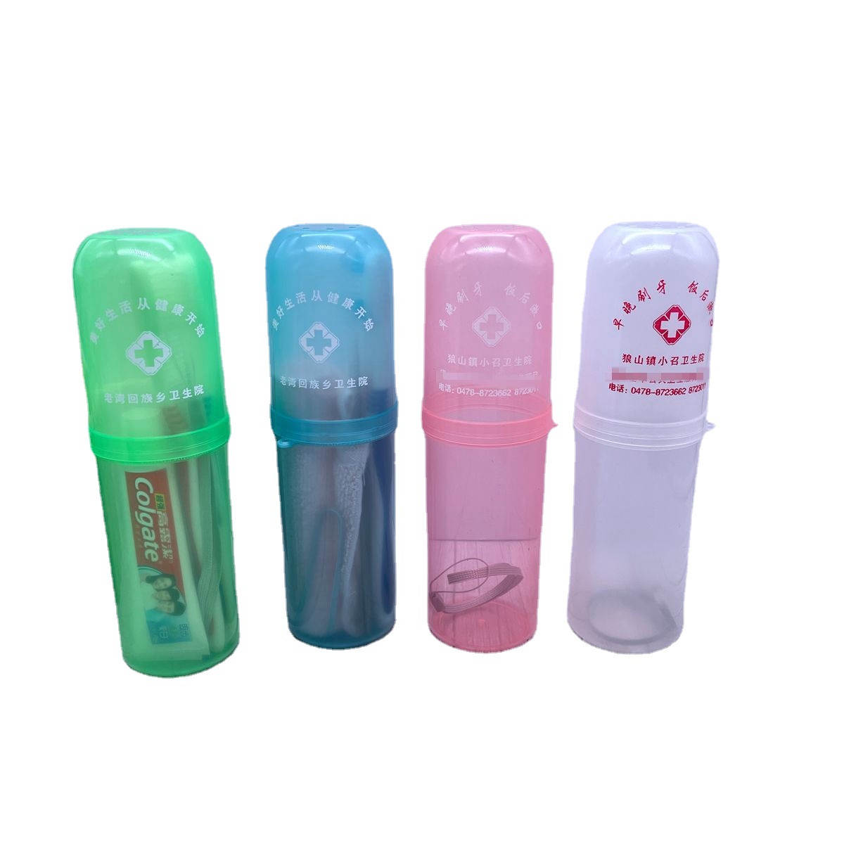 Caja de cepillo de dientes de plástico traje de viaje de tubo regalo de publicidad de pasta de dientes cepillo de dientes portátil taza de lavado LOGO