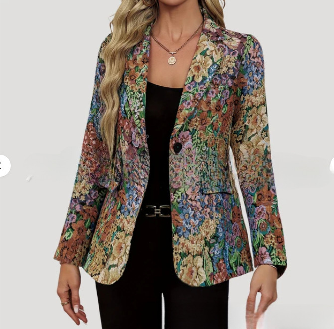 Eleganter Damen Blazer Stylisches Sakko Mit Einem Knopf_voghion.com