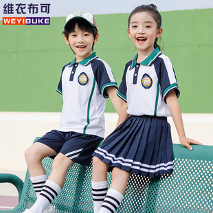 Kindergarten Clothing New 2024 Primary School Short-sleeved Children British Academy Style Summer Uniform Class Clothing Suit