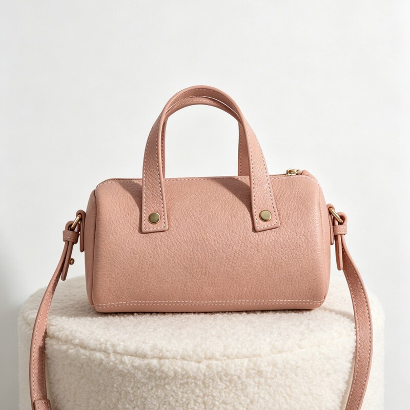 New Simple and Stylish Boston Bag, Genuine Leather Versatile Crossbody Bag, Soft Leather High-End Handbag, Light Luxury Pen Holder Bag