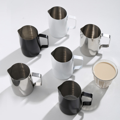 304 stainless steel slanted rim latte art cup coffee latte pot milk frothing cup graduated cup wax melting cup
