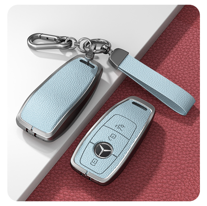 Suitable for Mercedes-Benz Key Cover C-Class 260L Glc300 S400 Without Car Logo Men's and Women's Key Case Leather