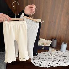 女童弹力修型打底裤女婴儿童春秋装新款女宝宝优雅风微喇叭裤潮流