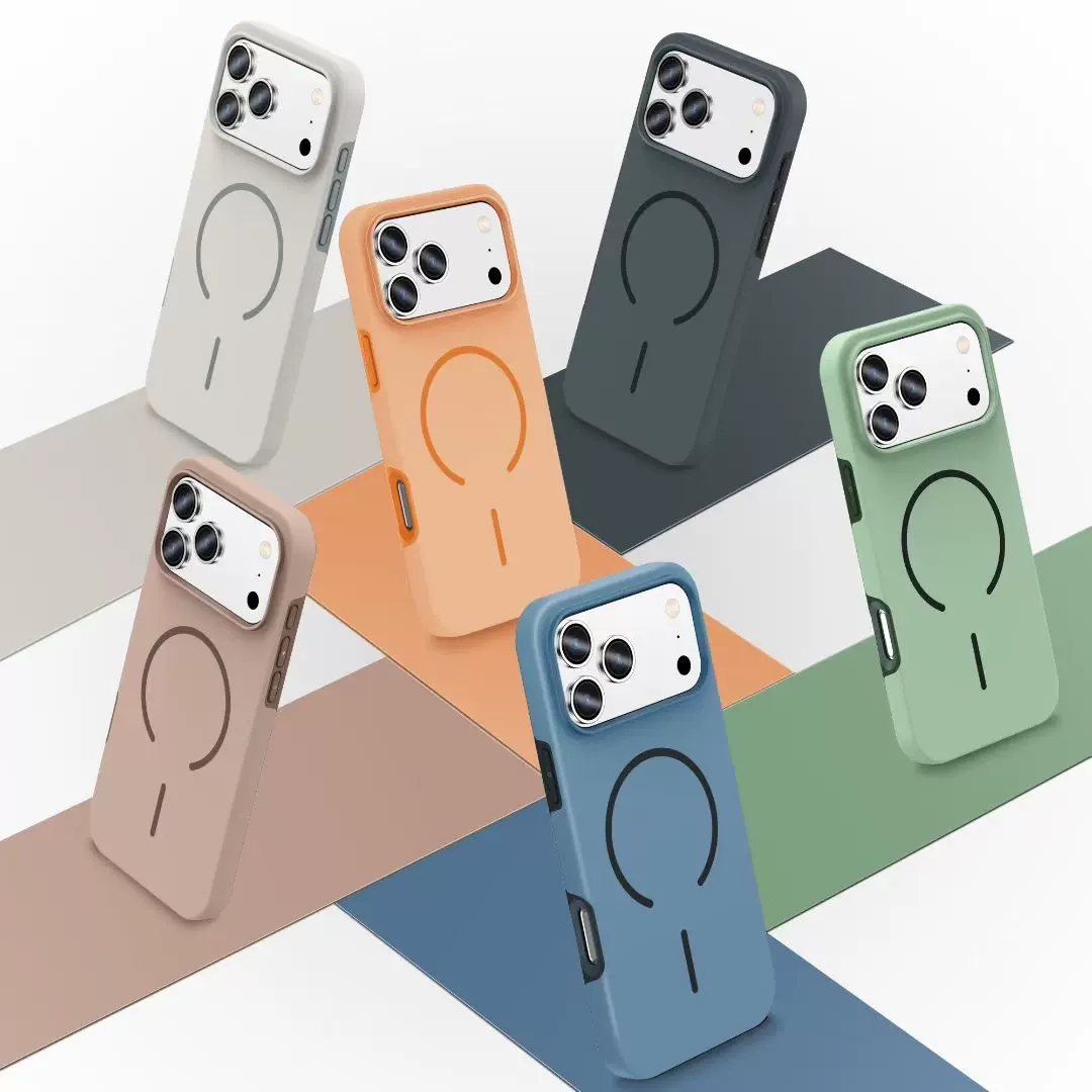 适用苹果17肤感磁吸Air手机壳iphone17pro纯色防摔17promax保护套