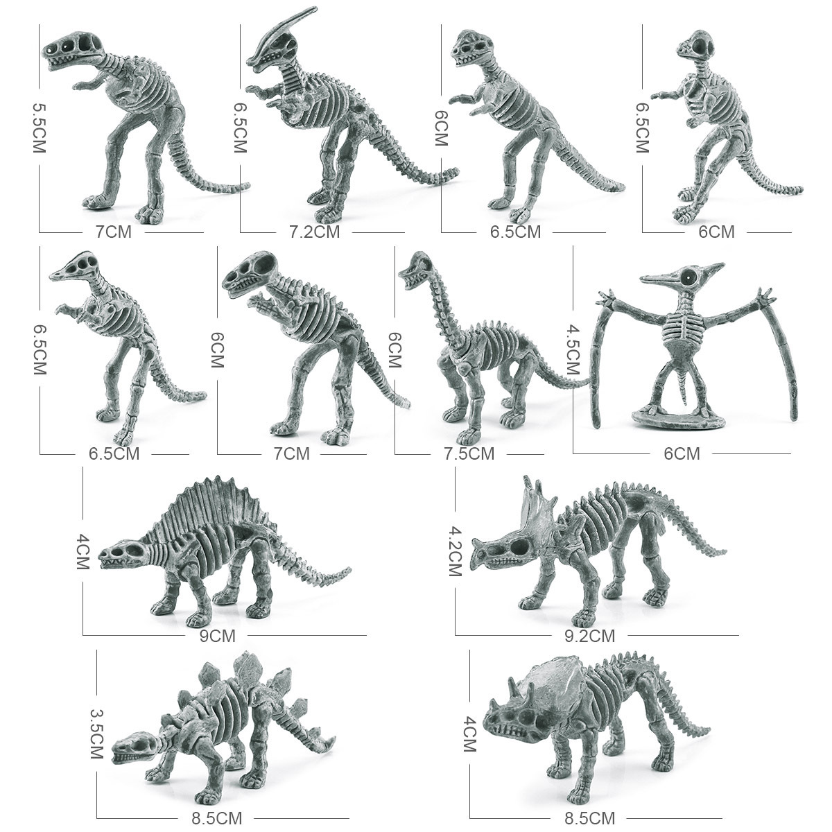 Transfronteriza simulación mini dinosaurio esqueleto modelo Stegosaurus pterosaurus Tyrannosaurus Triceratops arqueológico animal adornos estáticos