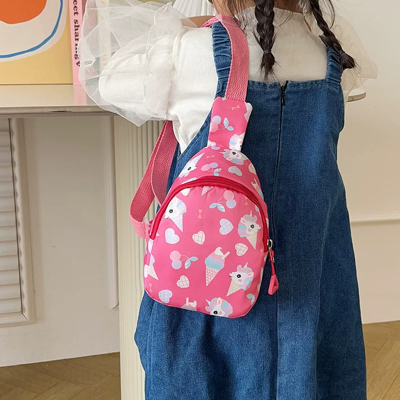 Trend cute universal shoulder bag for leisure for early age, cartoon chest bag, trend of season