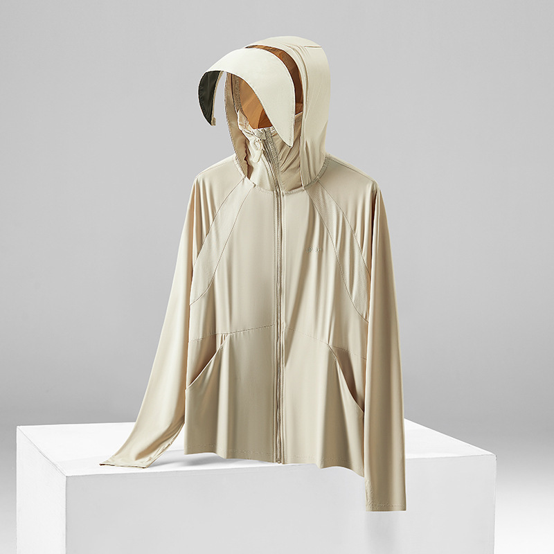 Chal de hielo de verano ropa de protección solar de hielo mujer capuzada piel tipo ropa de tela de mujer chaqueta de bicicleta al aire libre