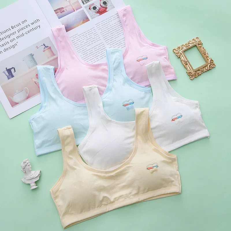 Cotton underwear, bra top for elementary school students, removable wireless bra, comfortable sponge