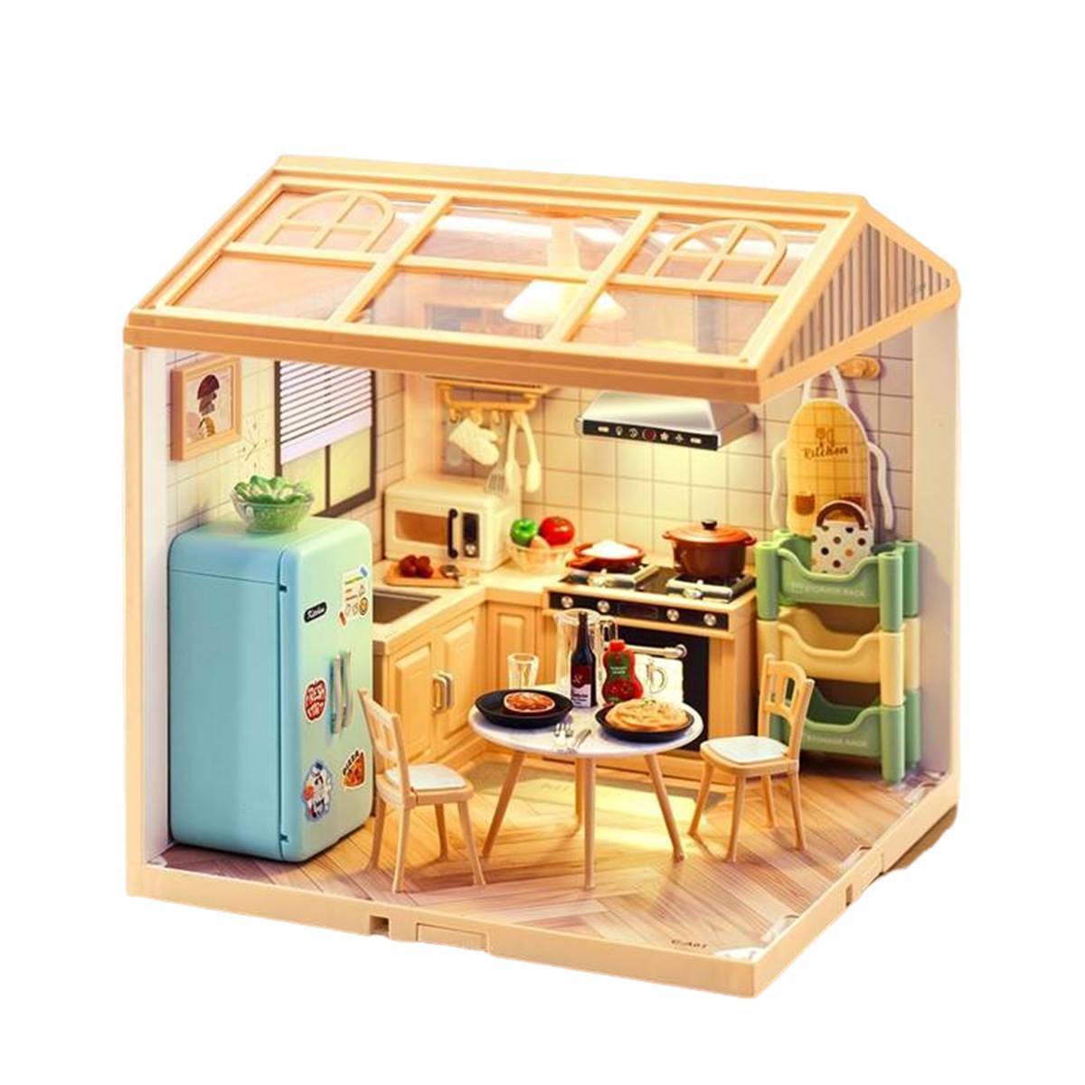 Handmade DIY Smart Fun House Mini Assembly Puzzle Series Big City and Town Kitchen Scene Big City and Town Gift