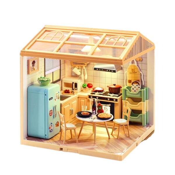 Handmade DIY Smart Fun House Mini Assembly Puzzle Series Big City and Town Kitchen Scene Big City and Town Gift