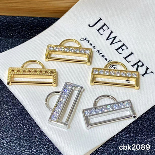 Wide Buckle with Embroidered Rice Pattern, Zhongxing Accessory Buckle Head, DIY Rice Bead Bracelet Necklace Connector Buckle, Micro-Inlaid Wide Buckle, Color-Preserving Jewelry Buckle