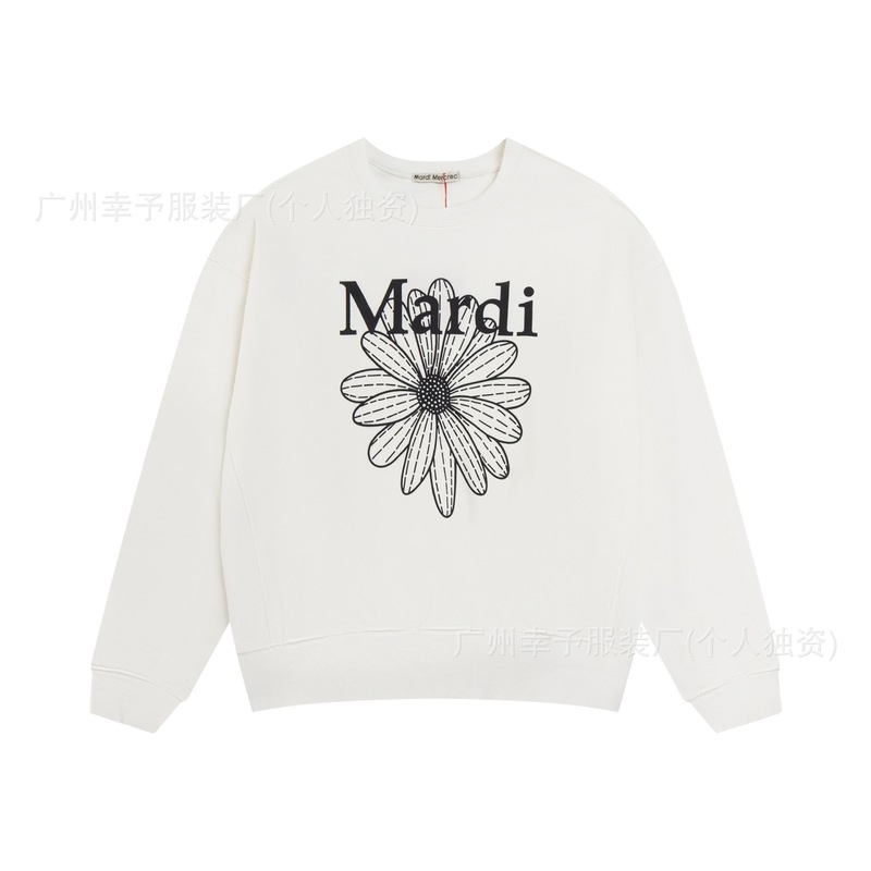 现货潮牌韩国Mardi卫衣金高银同款潮牌小雏菊印花腊肠狗圆领上衣|undefined