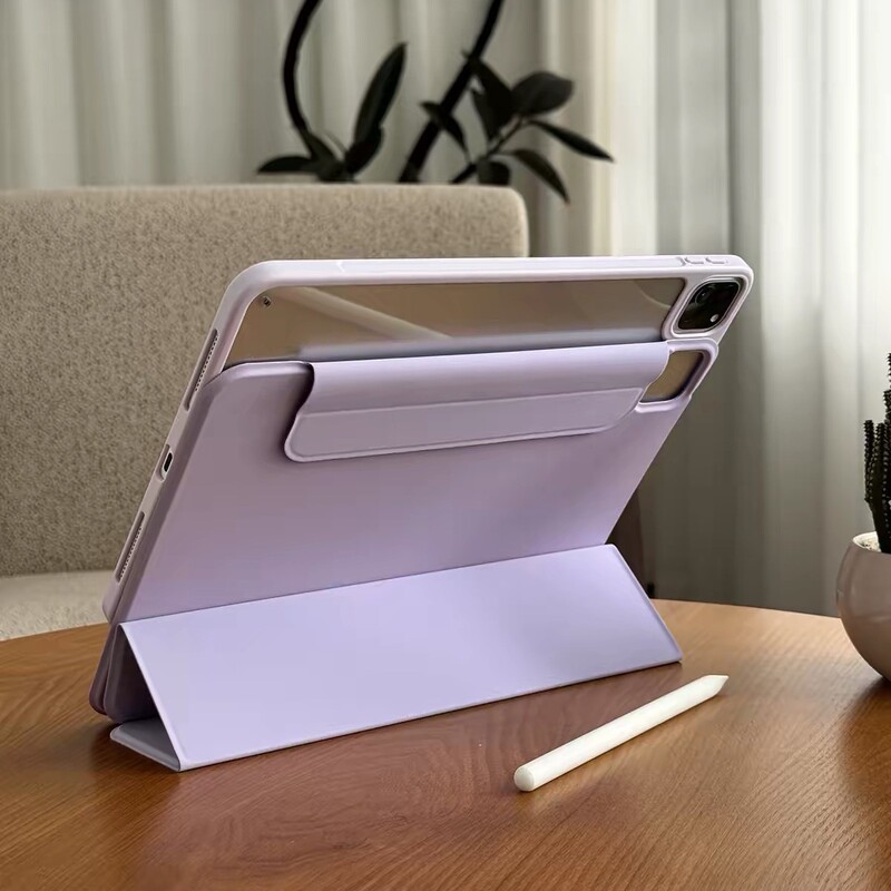 2026 suitable for iPad 12th generation tablet case, Air 8 three-fold 360-degree rotating magnetic detachable mini 8 anti-drop curved case