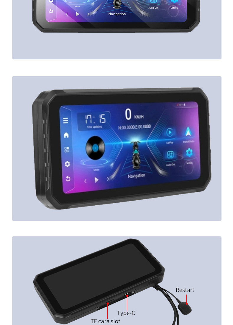 External portable navigator cross-border 6.25 inch driving recorder portable wireless carplay remote control