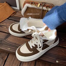 春夏加绒帆布鞋女鞋百搭小众韩版2025新款小白鞋潮板鞋学生鞋