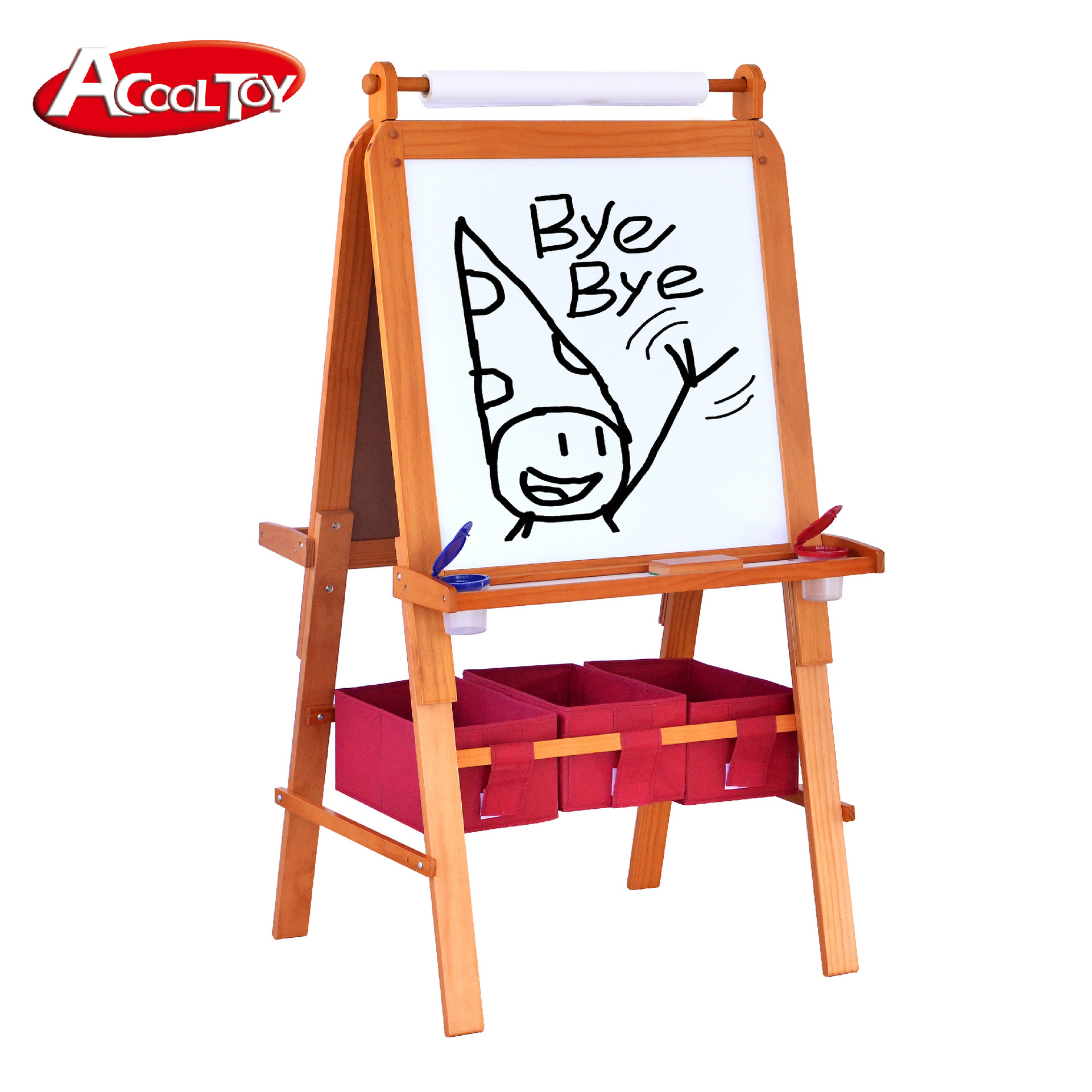 Soporte de doble cara para niños tablero de dibujo pizarra de madera para el hogar tablero de dibujo de madera maciza jardín de infantes pintura enseñanza pizarra negra al por mayor