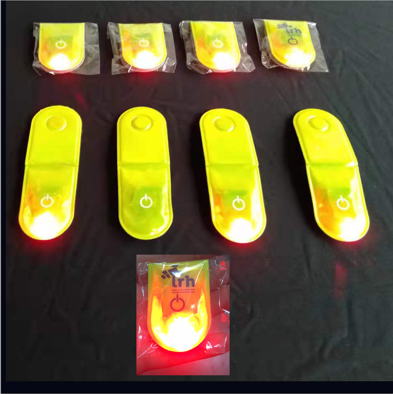 户外骑行多功能用途反光随意夹LED灯磁铁安全反光夹夜跑led反光夹