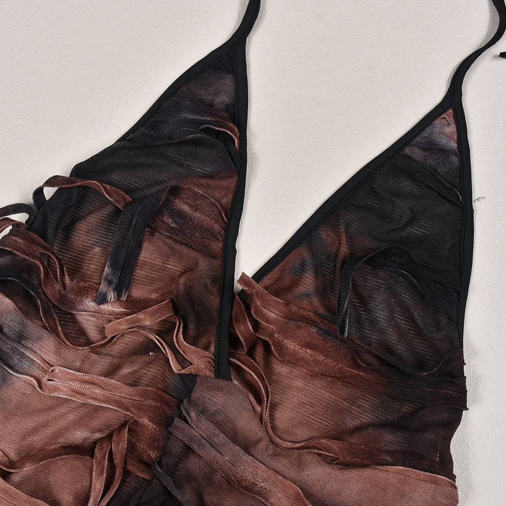 Sexy Cutout Long Halter Ripped Beggar Cloth Jumpsuit Women