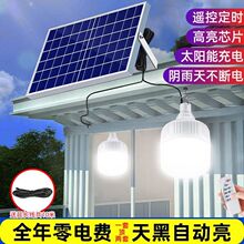 太阳能灯球泡灯新款农村家用室内外一拖二露营泛光灯户外庭院吊灯