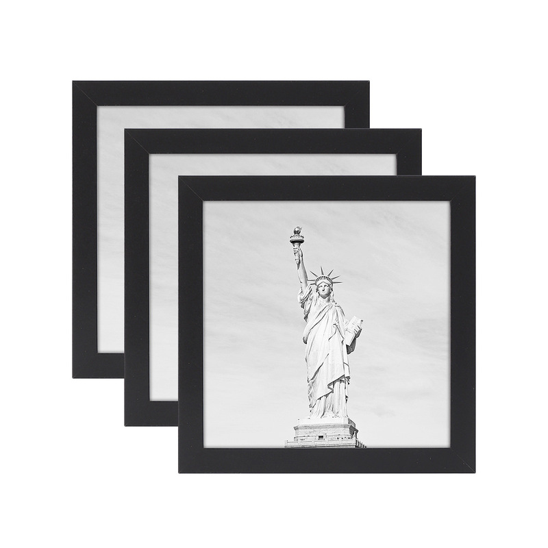 Cross-Border Hot-Selling Square 4x4inch Wooden Photo Frame Five-Piece Set 15X15Cm Poster Frame Photo Frame Photo Wall Combination