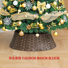 クリスマスツリー足竹编みツリーバスケットツリースカートラウンドフレームフェンスins北欧レトロクリスマスツリー装饰ベース