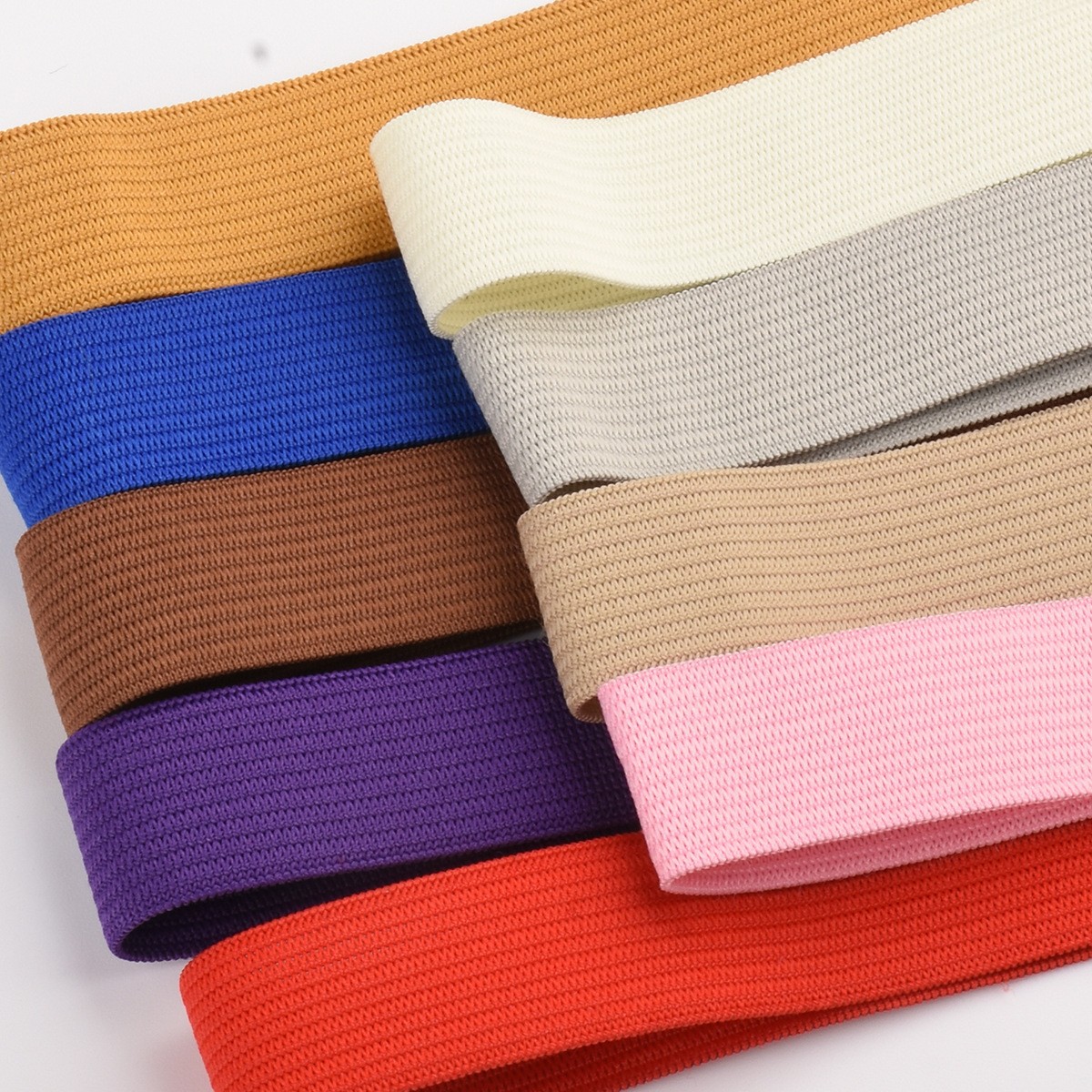 168 color 22mm poliéster color ganchillo bordes bordes elásticos de punto 7 puntos gancho borde elástico accesorios de ropa bolsa