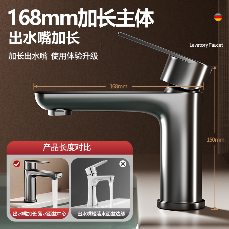 Grifos de acero inoxidable Grifos de baño caliente y frío lavabo