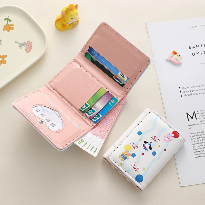 Impresión de dibujos animados billetera plegable billetera multifuncional billetera antimagnética billetera de venta