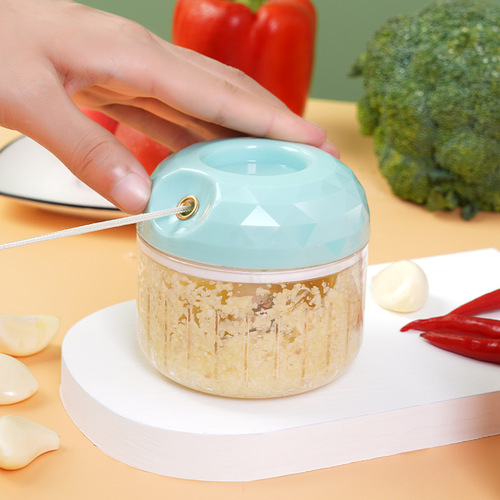 Mini garlic puller, small manual garlic press, kitchen household three-knife garlic mincer, hand-pulled garlic press