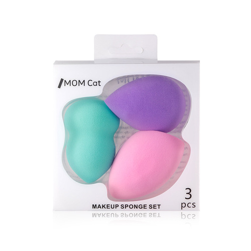 Wholesale beauty sponge foundation pads 3-packs cosmetic tools for makeup, eye shadow, foundation, and blurring sponge