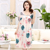 Summer stall faux cotton pajamas middle-aged and elderly adults short sleeve nightgown pregnant women Large size dress a generation of hair