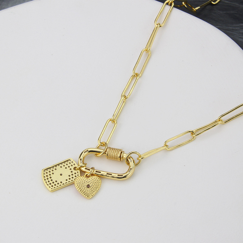 INS Cross-Border New Arrival Simple Tag Love Combination Necklace for Men and Women Fashion Hip Hop 