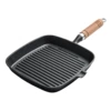 Wooden handle 18cm single oil mouth steak frying pan