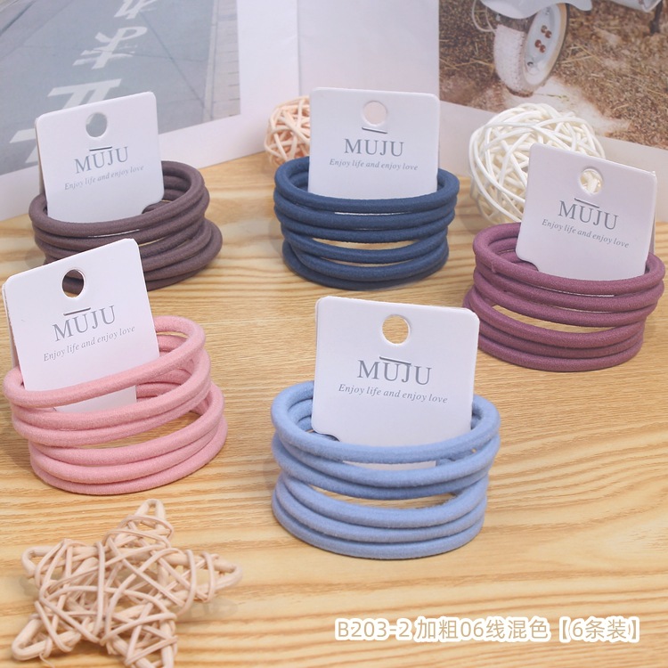 [Carga de tarjeta] sensación de alto nivel coreano de cabello de código de barras de moda de alta elasticidad de cabello anillo de cabello correa de cola de caballo