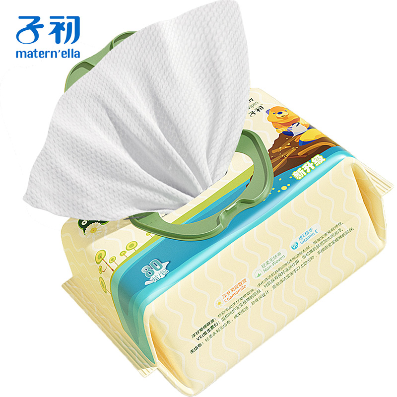 Zichu manzanilla bebé mano boca suave toallitas húmedas tejido 80 bombeo con tapa infantil recién nacido portátil